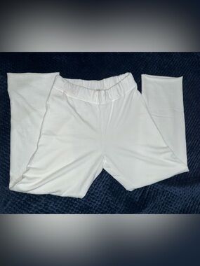 LEALLO White Elastic-Waist Bottoms